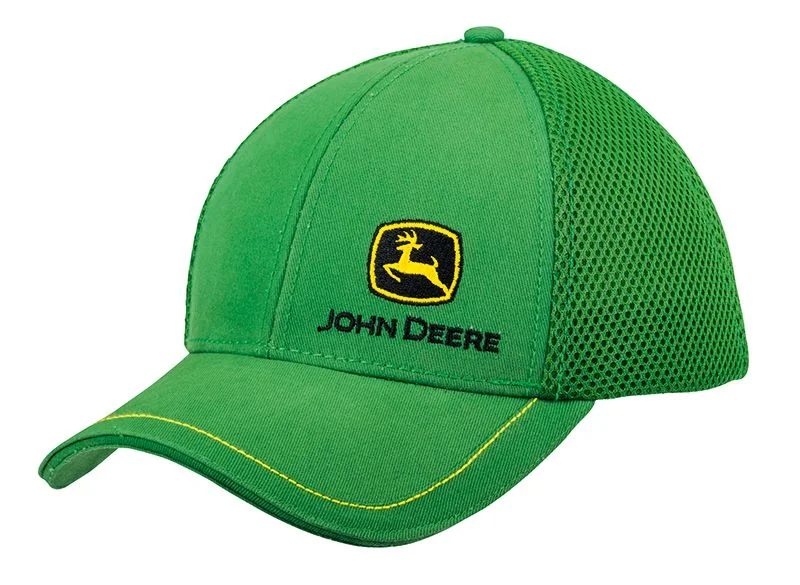 Oryginalna czapka z daszkiem John Deere zielona z siateczką