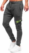 Spodnie sportowe męskie - Grafitowe bojówki spodnie męskie joggery dresowe Denley HW2173 - miniaturka - grafika 1