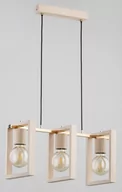 Lampy sufitowe - Alfa Milla 62278 lampa wisząca zwis 3x60W E27 drewno/złota - miniaturka - grafika 1