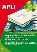 Etykiety do drukarek - APLI 12066 etykiety stałe z recyklingu, 105 x 42,4 mm, 100 arkuszy - miniaturka - grafika 1