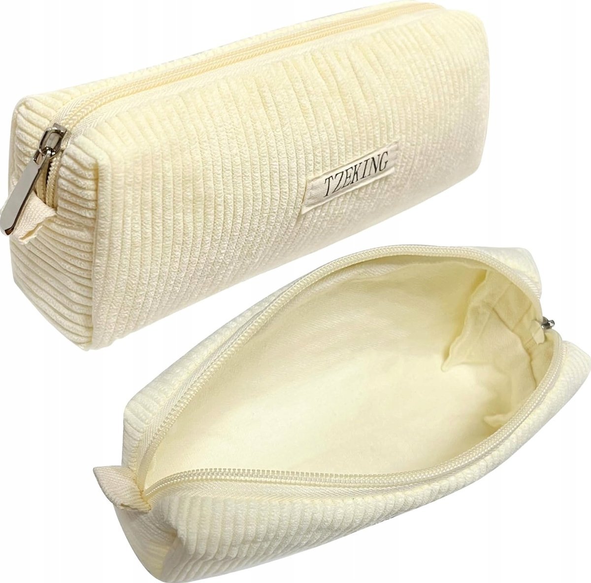 PIÓRNIK 20X8X5CM SZTRUKSOWY ETUI POJEMNIK ORGANIZER MIĘKKI BIAŁY
