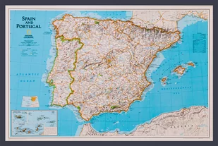 National Geographic, Hiszpania i Portugalia. Classic. Mapa ścienna polityczna na podkładzie do wpinania 1:2 074 000 - Atlasy i mapy - miniaturka - grafika 1