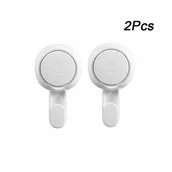 Zawiasy, okucia i inne akcesoria - Zestaw 2 plastikowych haczyków ściennych, mocny haczyk łazienkowy 5 KG, przyssawka prysznicowa, uchwyt na ręcznik, płaszcz kąpielowy - miniaturka - grafika 1