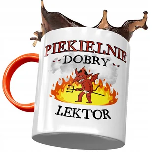 Kubek Pomarańczowy dla Lektora Piekielnie Dobry z Nadrukiem ze Zdjęciem + Opakowanie na prezent (wzór 03) - Kubki Kubek Pomarańczowy dla Lektora Piekielnie Dobry z Nadrukiem ze Zdjęciem + Opakowanie na prezent (wzór 03) - Kubki - miniaturka - grafika 1