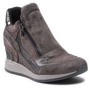 Sneakersy damskie - Geox d620qa Grey scarpa Donna Sneakers Pelle rialzo Interno - szary - 37 eu d620qa - miniaturka - grafika 1