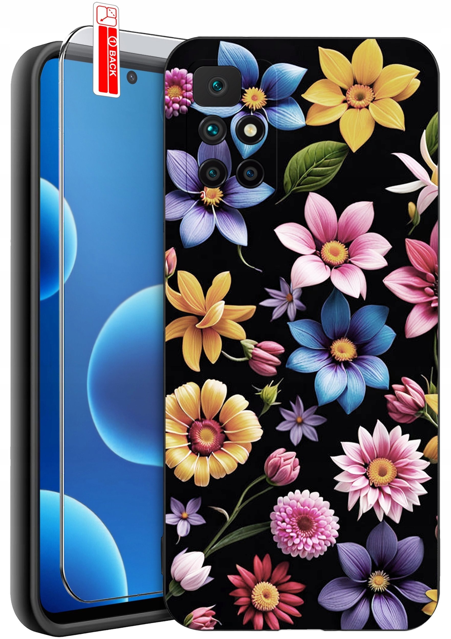 krainaGSM Etui Do Xiaomi Redmi 10 Wzory Silikonowe Matt Case + Szkło 9H
