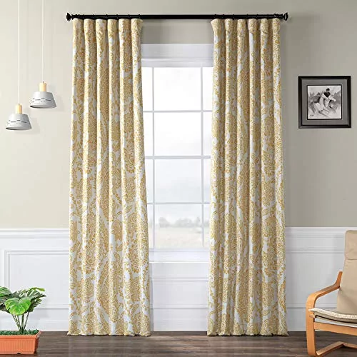 HPD Half Price Drapes BOCH-KC16072C-84 zasłona zaciemniająca do pokoju zaciemniającego (1 panel), 50 x 84, herbata czas żółte złoto