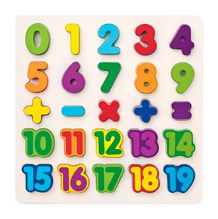 WOODY Puzzle Cyfry masywne na tablicy - Zabawki interaktywne dla dzieci - miniaturka - grafika 1