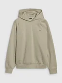 Bluzy damskie - 4F Bluza dresowa nierozpinana z kapturem uniseks 4FWSS25TSWSU1547-44S Zielony Roz. L - miniaturka - grafika 1