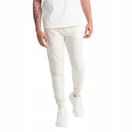 Dresy męskie - Męskie spodnie dresowe joggery BASIC kremowe V5 OM-PABS-0174 XXL - miniaturka - grafika 1