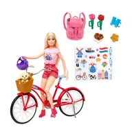 Lalki dla dziewczynek - Barbie Pink Passport Lalka Modowa Na Rowerze + Akcesoria 3+ - miniaturka - grafika 1
