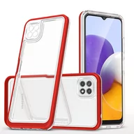 Etui i futerały do telefonów - Clear 3in1 etui do Samsung Galaxy A22 5G żelowy pokrowiec z ramką czerwony - miniaturka - grafika 1
