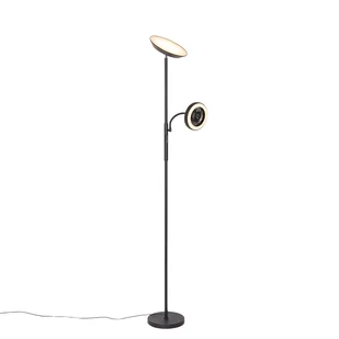 QAZQA Lampa podłogowa z wentylatorem czarna z diodami LED 2700K - 4000K - Dores - Wentylatory sufitowe - miniaturka - grafika 1