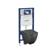 Stelaże i zestawy podtynkowe do WC - Zestaw Podtynkowy WC Geberit Duofix Sigma Deante Peonia antracyt - miniaturka - grafika 1