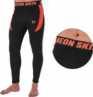 Spodnie sportowe męskie - Beon Spodnie termoaktywne męskie Beon Skin Etna Black&Orange XXL - miniaturka - grafika 1