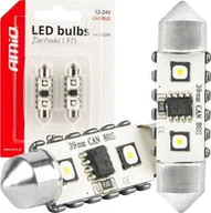 Żarówki samochodowe - Żarówki LED CANBUS Festoon C5W 2SMD 3838 39mm White 12V 24V AMIO-04249 - miniaturka - grafika 1