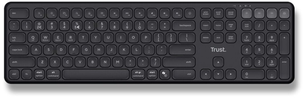 Trust TRUST klawiatura Vaiya, Bezprzewodowa, CZ/SK, czarny 26007