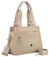 Torebki damskie - Torebka damska do ręki PETERSON mała na suwak listonoszka na ramię dopinany pasek crossbody beżowa - miniaturka - grafika 1