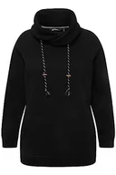 Kurtki damskie - Ulla Popken Bluza, Weiter Stehkragen, Kordel, Raglanärmel Damska kurtka sportowa, Czarny (71396310)., 64 duże rozmiary - miniaturka - grafika 1