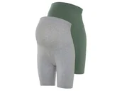 Bielizna ciążowa - esmara® Kolarki ciążowe z biobawełną, 2 pary (Zielony/ szary, XL(48/50)) - miniaturka - grafika 1