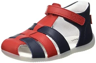 Buty dla dziewczynek - Kickers Dziecięce sandały Bigbazar-2, granatowy, czerwony, biały, 101-25 EU - grafika 1