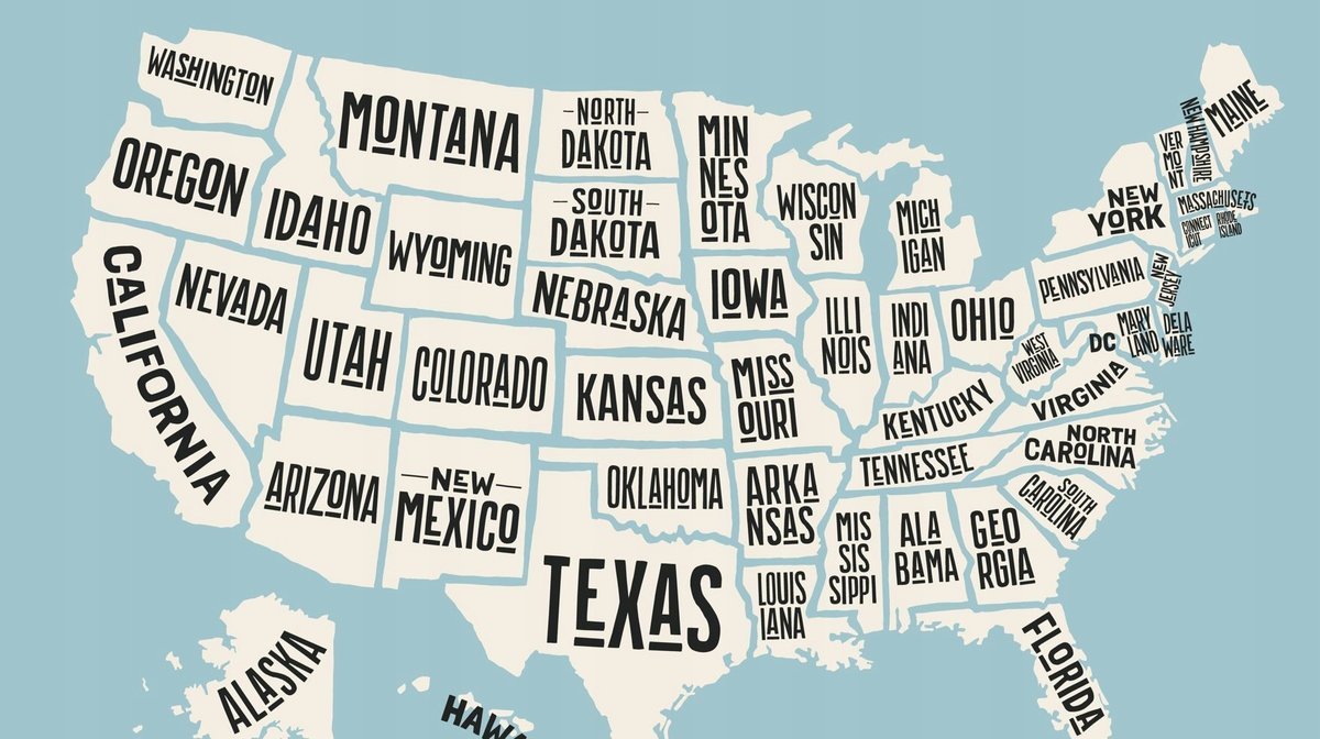 PUZZLE Mapa USA Stany Zjednoczone + IMIĘ Pudełko 120 el.