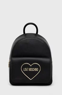 Love Moschino plecak damski kolor czarny mały z aplikacją - Plecaki - miniaturka - grafika 1