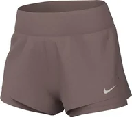 Spodnie rowerowe - Nike Damskie szorty Upp Tgh Tgt W Nk Swift Df Mr 3 In 2N1 Short, Smokey Mauve/Reflective Silv, DX1029-208, XS - miniaturka - grafika 1