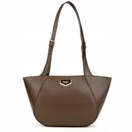 Torebki damskie - MONNARI Klasyczna Torebka Damska Na Ramię Czekoladowa Shopper Brązowa - miniaturka - grafika 1