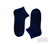 Skarpetki męskie - Granatowe stopki z bawełny organicznej - miniaturka - grafika 1