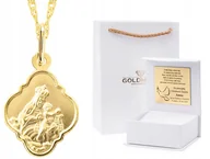 Biżuteria dla dzieci - ZŁOTY MEDALIK ŁAŃCUSZEK CHRZEST KOMUNIA ŚWIĘTA 333 - miniaturka - grafika 1