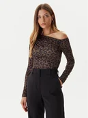 Bluzki damskie - Guess Bluzka W5BP08 K1492 Brązowy Slim Fit - miniaturka - grafika 1