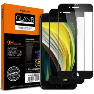 Spigen Szkło x2 Glass FC do etui do Apple iPhone 6/6S/7/8/SE 2020 Black AGL01315 - Szkła hartowane na telefon - miniaturka - grafika 1