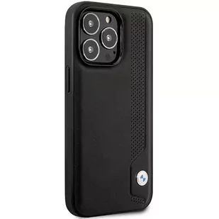 Etui na telefon BMW BMHCP14X22RBDK do Apple iPhone 14 Pro Max 6,7" czarny/black hardcase Leather Blue Dots - Etui i futerały do telefonów - miniaturka - grafika 4