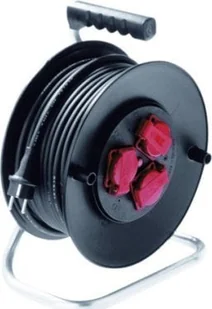 Bachmann Bęben kablowy BACHMANN z uziemionymi gniazdami, 3-kanałowy 230VAC, IP44, 40 m - Gniazdka elektryczne - miniaturka - grafika 1