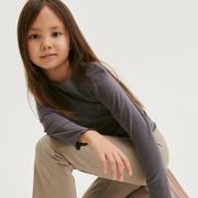 Spodnie i spodenki dla dziewczynek - Reserved - Bawełniane spodnie flare - Khaki - miniaturka - grafika 1