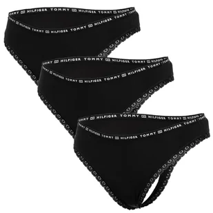 Tommy Hilfiger Majtki Damskie Stringi Thong 3 Pary Black Uw0Uw02824 0R7 Xs - Majtki damskie - miniaturka - grafika 1