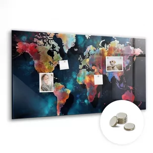 Bezramowa Tablica Magnetyczna ze Szkła - 120x60 cm, Abstrakcyjna mapa - Tablice i flipcharty - miniaturka - grafika 1