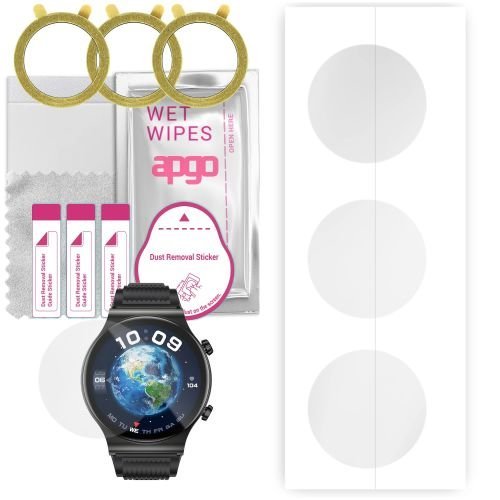 3x folia ochronna hydrożelowa do Kumi GT5 Pro+ Plus - apgo Smartwatch Hydrogel Protection Ochrona na ekran smartwatcha