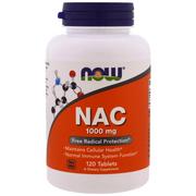 Suplementy diety - NAC N-ACETYLOCYSTEINA 1000 mg 120 tabletek NOW FOODS - miniaturka - grafika 1
