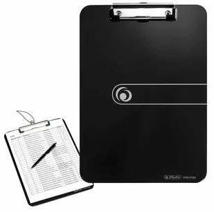 HERLITZ Deska z przyciskiem A4 czarna 0011205663 - Deski z klipsem - miniaturka - grafika 3
