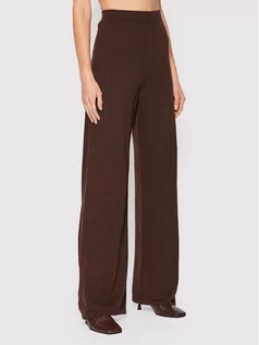 Spodnie damskie - NA-KD Spodnie materiałowe Knitted 1100-004513-0765-003 Brązowy Regular Fit - grafika 1
