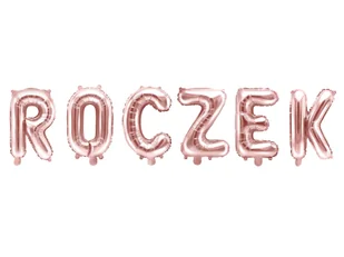 Zestaw balonów foliowych "Roczek" różowe złoto - 35 cm - Baby shower i roczek Zestaw balonów foliowych "Roczek" różowe złoto - 35 cm - Baby shower i roczek - miniaturka - grafika 1