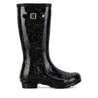 Buty dla dziewczynek - Kalosze Hunter JFT6075RGT Czarny - miniaturka - grafika 1