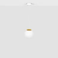 Lampy sufitowe - Pojedyncza lampa wisząca ze złotym podkloszem K-5310 z serii ELMO - miniaturka - grafika 1