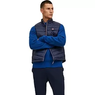 Kurtki męskie - Jack & Jones męska kurtka JJEHERO Collar Noos pikowana kurtka, granatowa marynarka, L - miniaturka - grafika 1