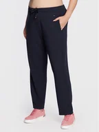 Spodnie sportowe damskie - Tommy Hilfiger Curve Spodnie dresowe WW0WW32825 Granatowy Relaxed Fit - miniaturka - grafika 1