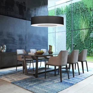 Sollux Lighting Lighting Oryginalna Oprawa Sufitowa Żyrandol SATURNO SLIM 70 Czarny Abażur Tworzywo Sztuczne Lampa Wisząca Okrągły Zwis Nowoczesny Styl Loft Industrial Oświetlenie Żarówka E27 Idealna do Salonu Jadalni Sypialn - Lampy sufitowe - miniaturka - grafika 2