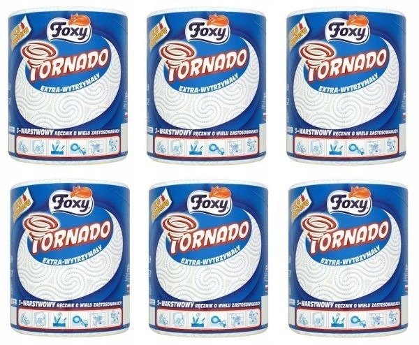 Ręcznik papierowy Foxy Tornado 3-warstwowy (1 rolka) x 6 sztuk