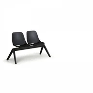 Inne meble biurowe - B2B Partner Plastikowa ławka do poczekalni MONOSHELL, 2-miejscowa, czarna 300566 - miniaturka - grafika 1